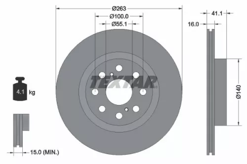 2x Textar Rear Vented Brake Discs Pair For Toyota Mr2