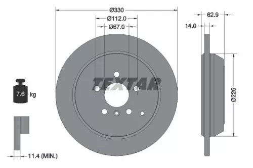 2x Textar Rear Solid Brake Discs Pair For Mercedes M-class R-class