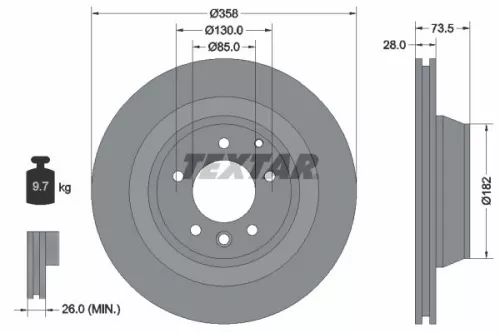 2x Textar Rear Vented Brake Discs Pair For Audi Porsche Vw Cayenne Q7 Touareg