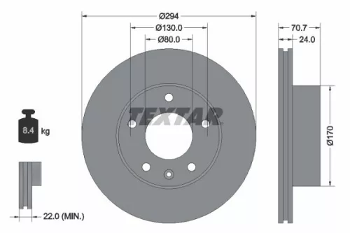 2x Textar Front Vented Brake Discs Pair For Ldv Maxus Maxus V80