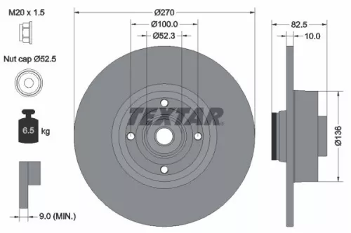 2x Textar Rear Solid Brake Discs Pair For Renault Megane Scénic