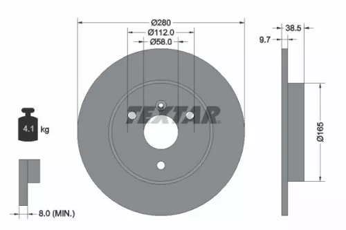 2x Textar Front Solid Brake Discs Pair For Smart Fortwo