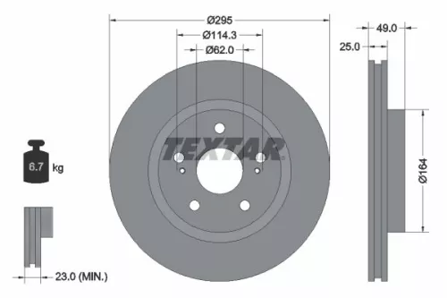 2x Textar Front Vented Brake Discs Pair For Suzuki Grand Vitara Vitara Xl7
