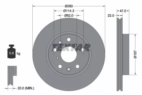 2x Textar Front Vented Brake Discs Pair For Fiat Suzuki Sedici Sx4