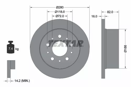 2x Textar Rear Solid Brake Discs Pair For Citroën Fiat Opel Peugeot Vauxhall Box