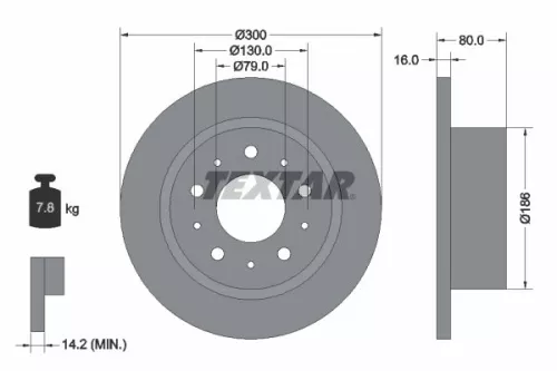 2x Textar Rear Solid Brake Discs Pair For Citroën Fiat Opel Peugeot Ram Vauxhall