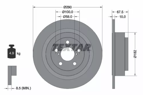 2x Textar Rear Solid Brake Discs Pair For Subaru Baja Legacy Outback