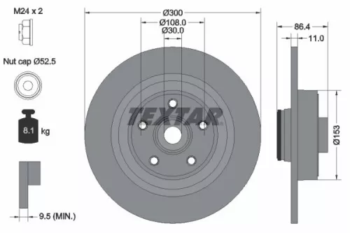 2x Textar Rear Solid Brake Discs Pair For Renault Espace Vel Satis