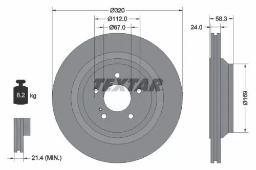 2x Textar Rear Vented Brake Discs Pair For Mercedes S-class Sl