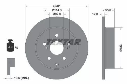 2x Textar Rear Solid Brake Discs Pair For Landwind (Jmc) Lexus Toyota Toyota (Fa