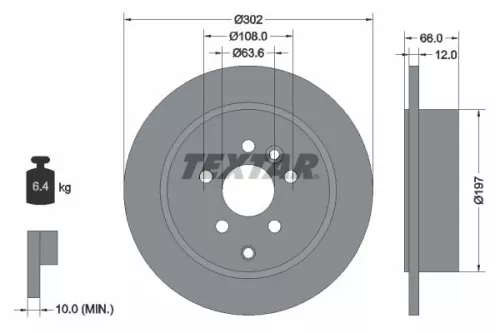 2x Textar Rear Solid Brake Discs Pair For Land Rover Freelander 2