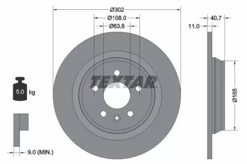 2x Textar Rear Solid Brake Discs Pair For Volvo Volvo (Changan) Volvo Asia S60 S