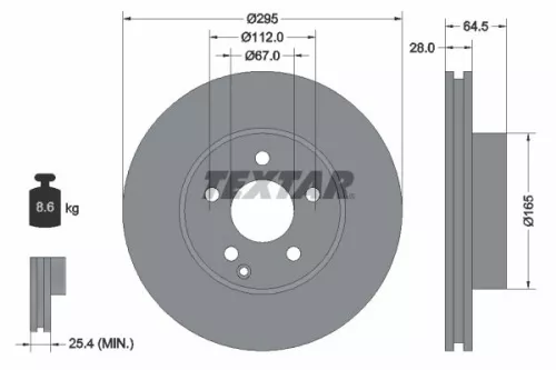 2x Textar Front Vented Brake Discs Pair For Mercedes Mercedes (Bbdc) C-class E-c