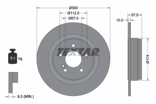 2x Textar Rear Solid Brake Discs Pair For Mercedes Mercedes (Bbdc) C-class E-cla