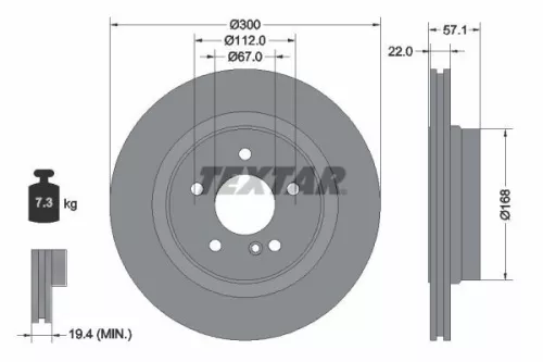 2x Textar Rear Vented Brake Discs Pair For Mercedes C-class E-class
