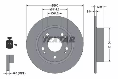 2x Textar Rear Solid Brake Discs Pair For Acura Great Wall Honda Honda (Dongfeng