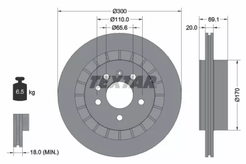 2x Textar Rear Vented Brake Discs Pair For Baic Baic Bjev Saab 9-5 Es Series Eu 
