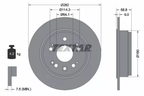 2x Textar Rear Solid Brake Discs Pair For Honda Honda (Dongfeng) Cr-v Crossroad 