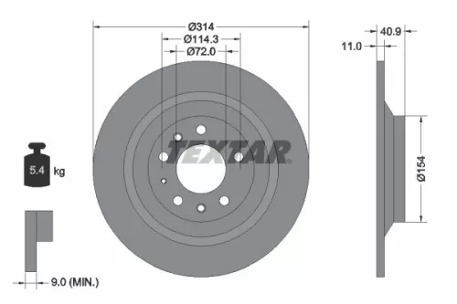 2x Textar Rear Solid Brake Discs Pair For Mazda 6