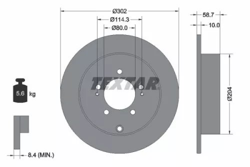 2x Textar Rear Solid Brake Discs Pair For Citroën Mitsubishi Mitsubishi (Bjc) Pe