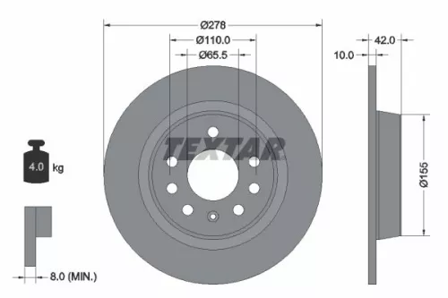 2x Textar Rear Solid Brake Discs Pair For Hsv Opel Vauxhall Astra Vxr Zafira Zaf
