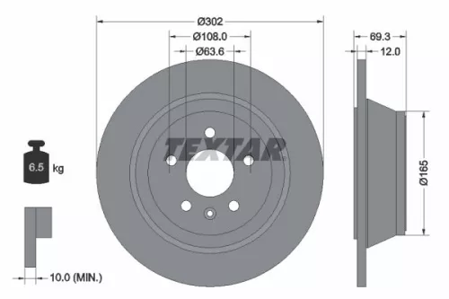 2x Textar Rear Solid Brake Discs Pair For Volvo S80 V70 Xc70