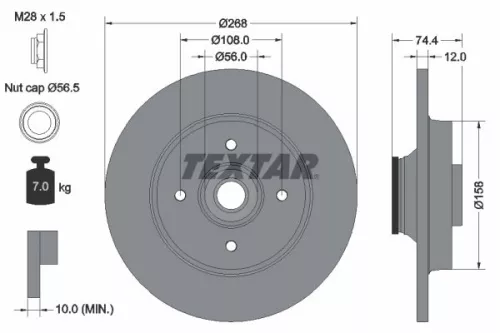 2x Textar Rear Solid Brake Discs Pair For Citroën Ds Ds (Capsa) Peugeot Peugeot 