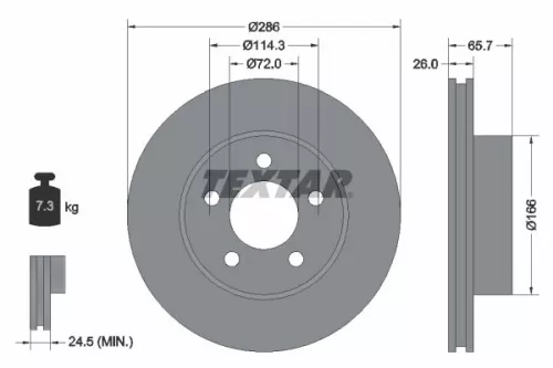 2x Textar Front Vented Brake Discs Pair For Ford Australia Ford Usa Mazda Explor