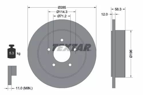 2x Textar Rear Solid Brake Discs Pair For Ford Australia Ford Usa Mazda Explorer