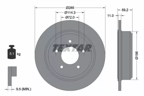 2x Textar Rear Solid Brake Discs Pair For Jeep Grand Cherokee Wrangler