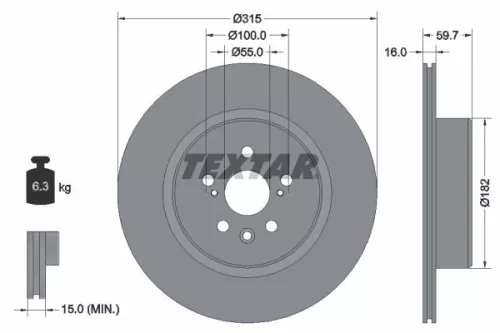 2x Textar Rear Vented Brake Discs Pair For Toyota Celica