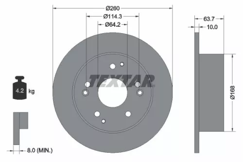 2x Textar Rear Solid Brake Discs Pair For Honda Accord