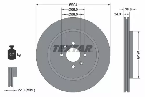 2x Textar Front Vented Brake Discs Pair For Mg Mg Tf Mgf