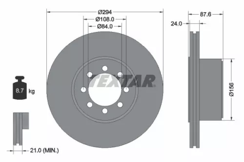 2x Textar Rear Vented Brake Discs Pair For Iveco Daily