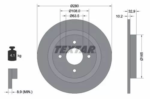 2x Textar Rear Solid Brake Discs Pair For Ford Ford Australia Focus