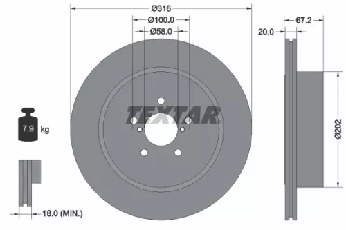 2x Textar Rear Vented Brake Discs Pair For Subaru Forester Impreza