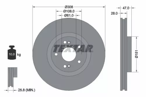 2x Textar Front Vented Brake Discs Pair For Renault Espace Laguna
