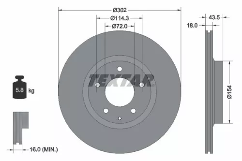 2x Textar Rear Vented Brake Discs Pair For Mazda Rx-8