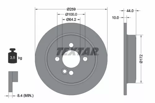 2x Textar Rear Solid Brake Discs Pair For Mini Mini Mini Clubman Mini Clubvan