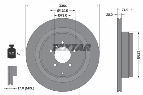 2x Textar Rear Vented Brake Discs Pair For Land Rover Range Rover