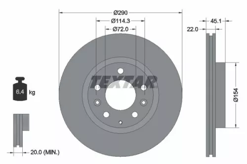 2x Textar Front Vented Brake Discs Pair For Mazda Mx-5
