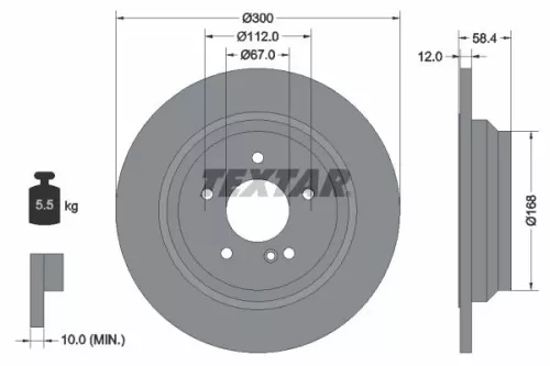 2x Textar Rear Solid Brake Discs Pair For Mercedes S-class Sl
