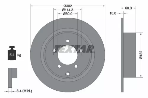 2x Textar Rear Solid Brake Discs Pair For Baic Baic Weiwang Chrysler Chrysler (B