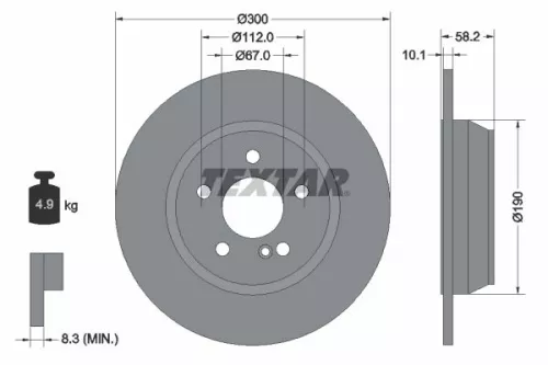 2x Textar Rear Solid Brake Discs Pair For Mercedes Sl
