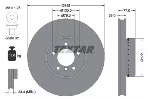 2x Textar Front Two-part Brake Disc Brake Discs Pair For Bmw 5 6 Series