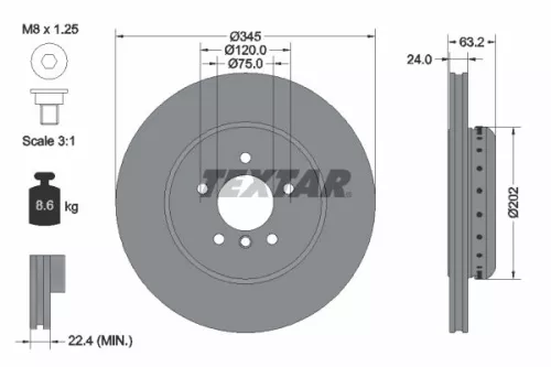 2x Textar Rear Two-part Brake Disc Brake Discs Pair For Bmw 5 6 Series