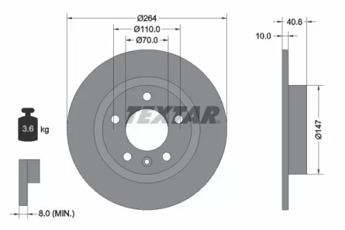 2x Textar Rear Solid Brake Discs Pair For Opel Vauxhall Adam Corsa Corsavan
