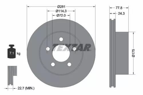 2x Textar Front Vented Brake Discs Pair For Jeep Cherokee Wrangler