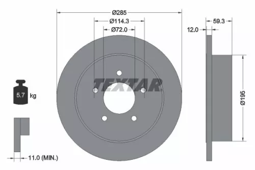 2x Textar Rear Solid Brake Discs Pair For Jeep Cherokee Wrangler