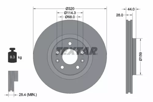 2x Textar Front Vented Brake Discs Pair For Renault Samsung Clio Espace Grand Sc